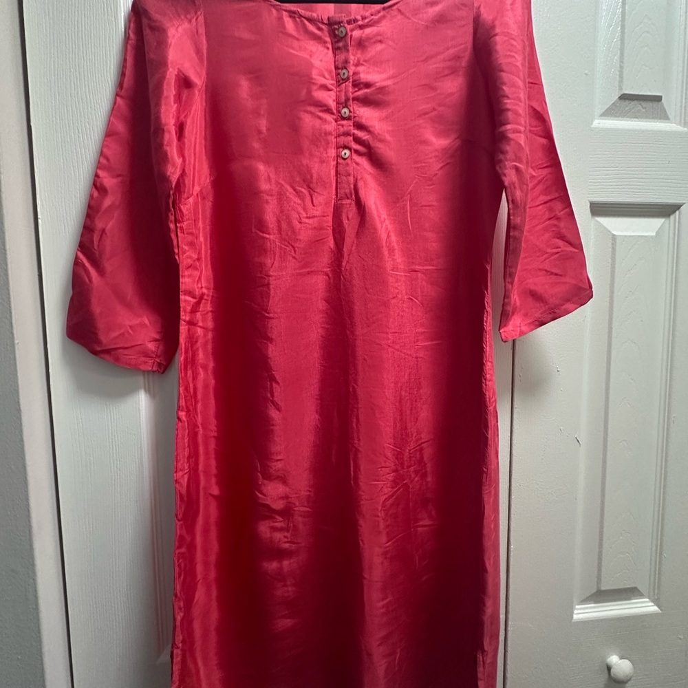 Elegant Red Ethnic Midi Dress